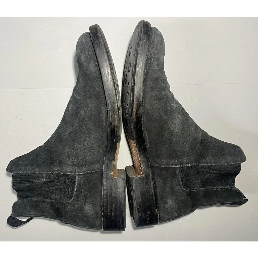Rag & Bone X Grenson Boots Mens Size 11.5 Black Suede Chelsea‎ Ankle Pull On